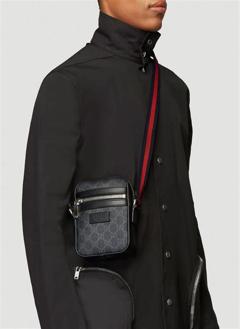 gucci men shoulder bag on person|men gucci cross body bag.